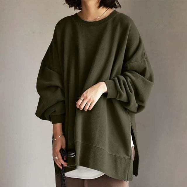 Sylvette Oversized Sweater – lange damestrui met zacht comfort en modern silhouet