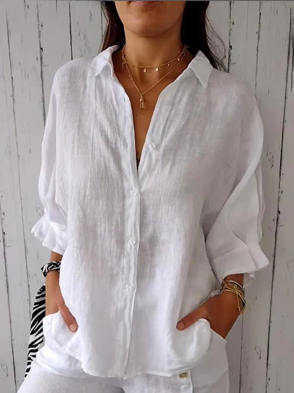 Elarine – Verfijnde damesblouse met open rug en strikdetail