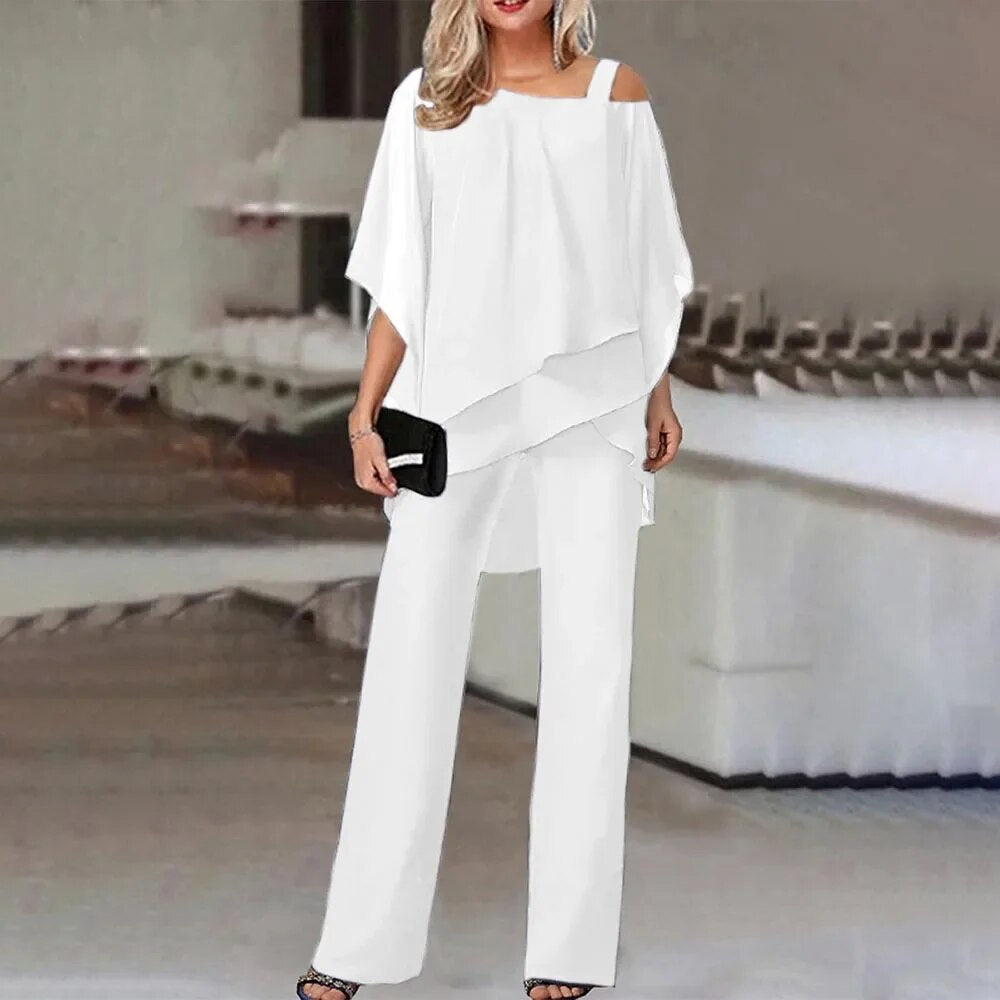 Elarienne – Zomerse Tweedelige Set met Top & Broek, Licht en Elegant voor Warme Dagen
