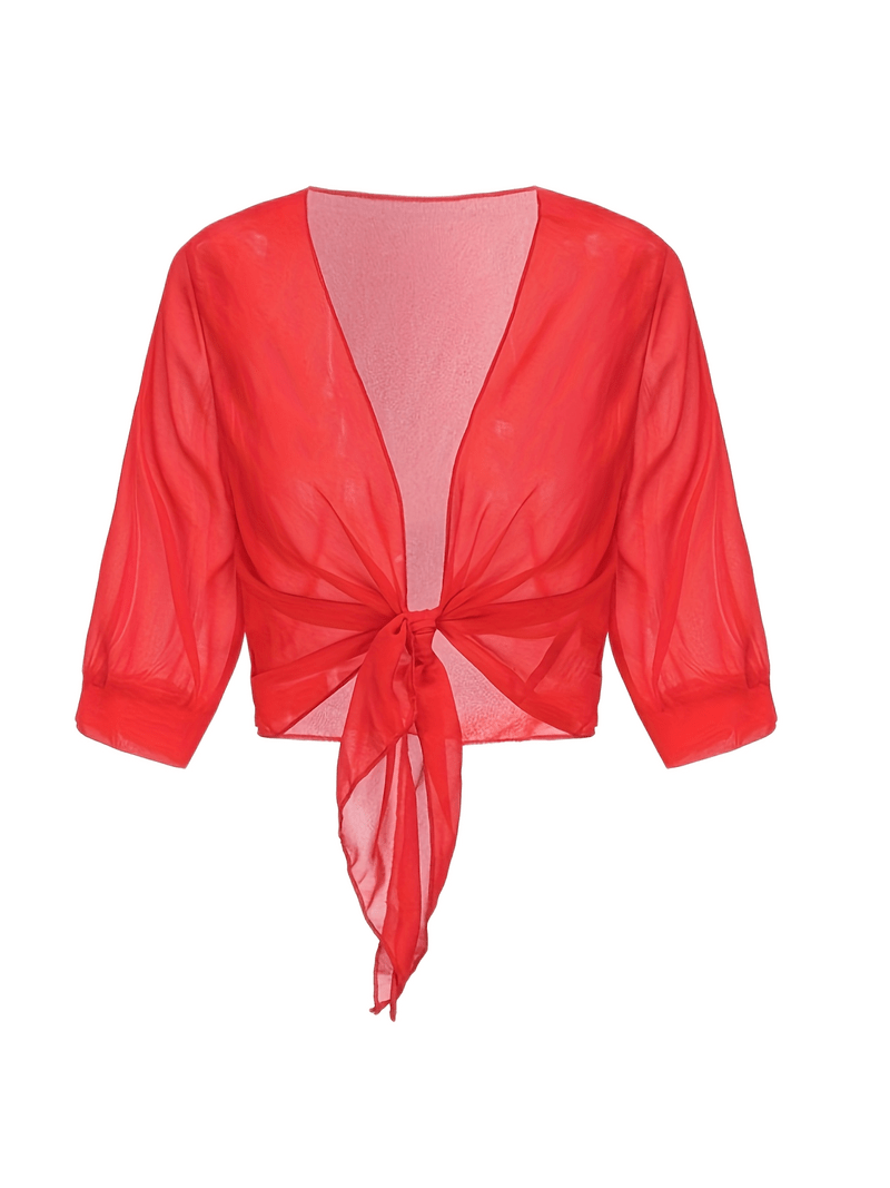 Lunaria - Lichte Blouse met Open Voorkant in Verfrissende Pasteltinten voor een Elegante Lenteoutfit