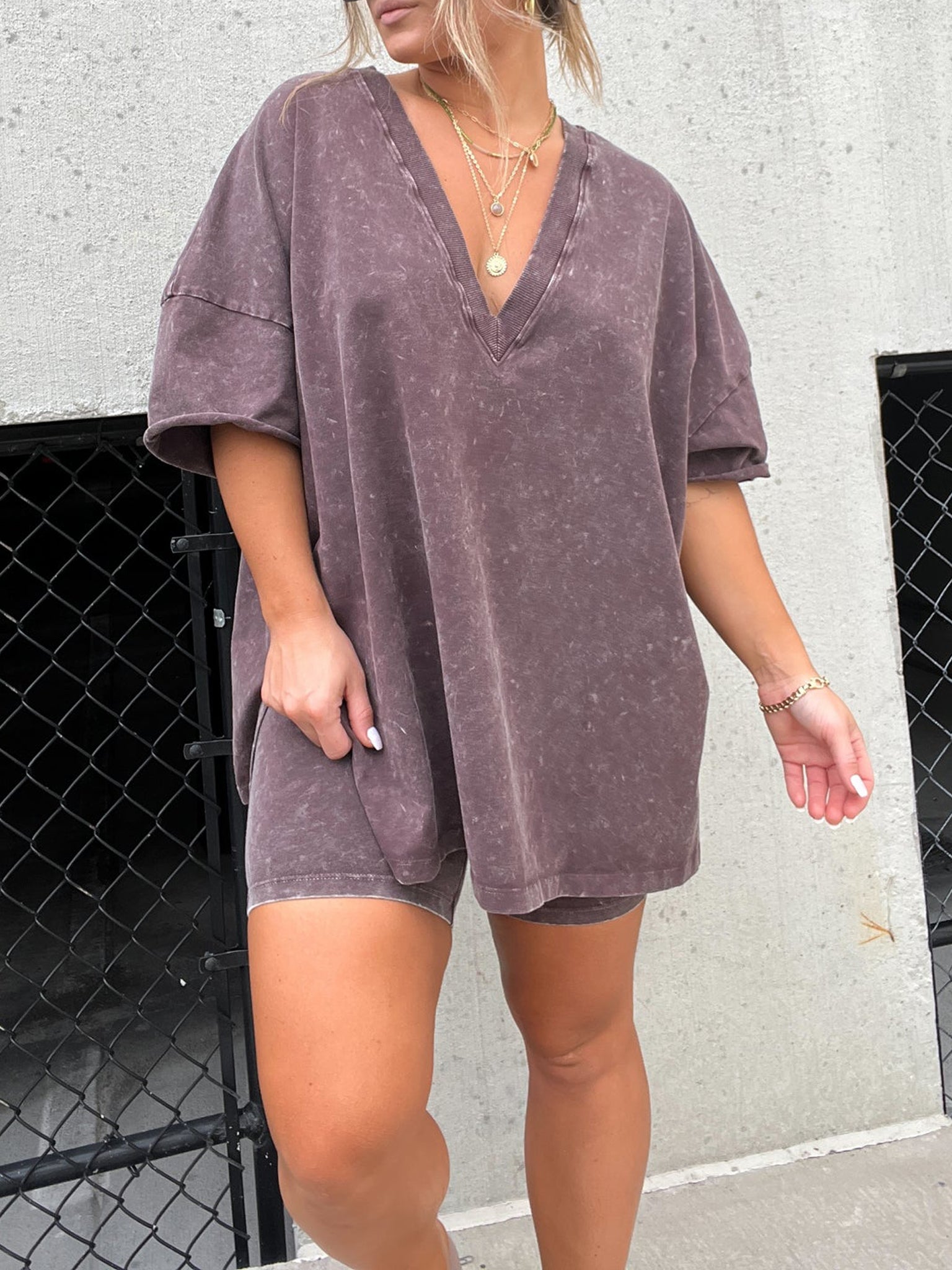 Solmira – Lichte dames zomerset met relaxed T-shirt en short in zachte stof