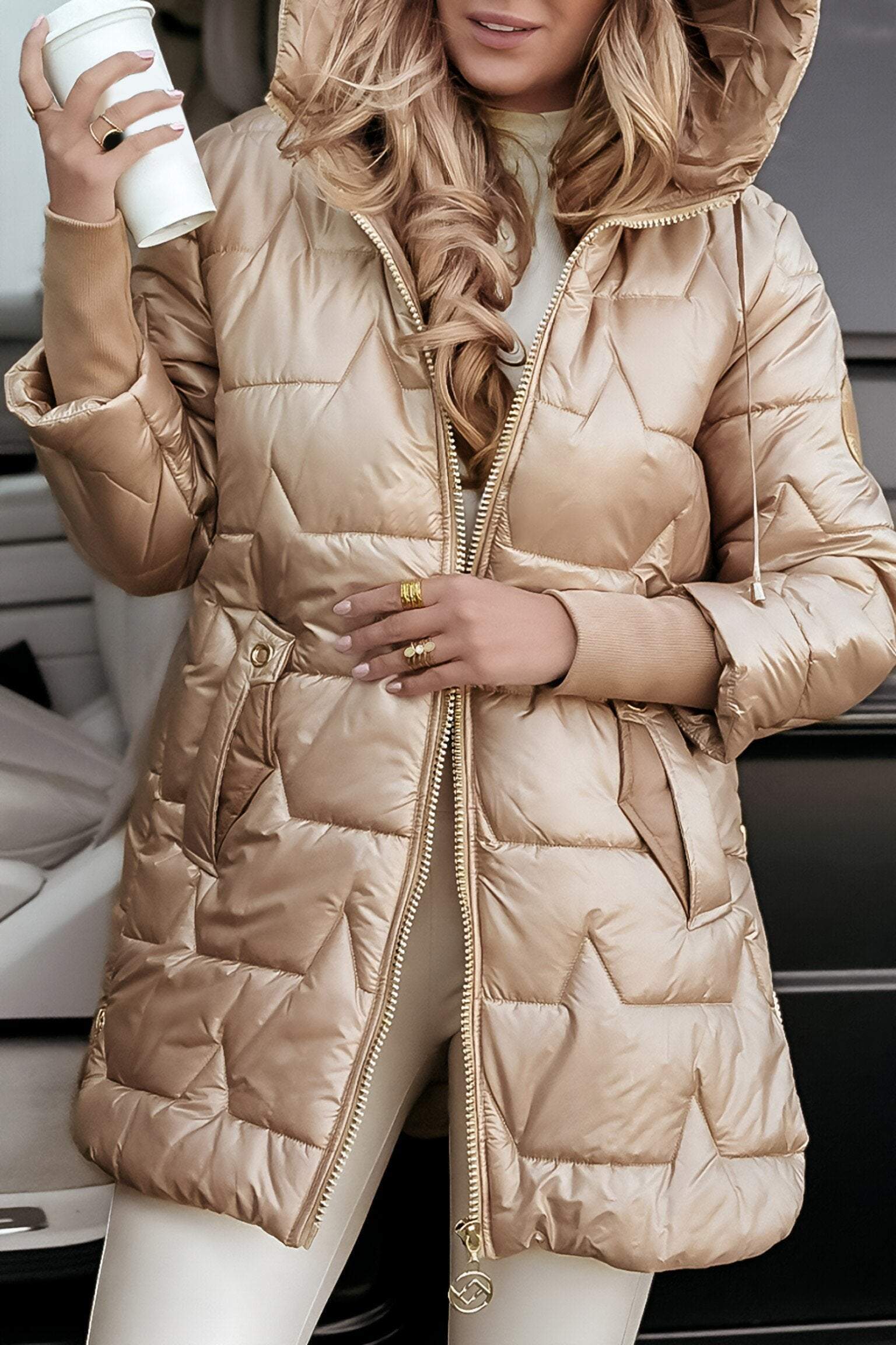 Cédrine Hooded Coat – warme damesjas met praktische kap en tijdloze herfststijl
