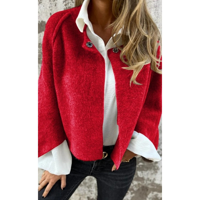 Faye – Kort Faux Cashmere Jasje voor Elegante Warmte en Tijdloze Stijl