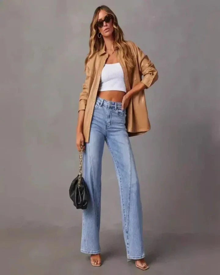 Camille – Oversized Jeans met Hoge Taille en Moderne Look
