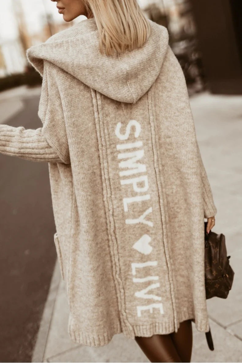 Brivanna – Lange dames cardigan met oversized pasvorm en tijdloze elegantie