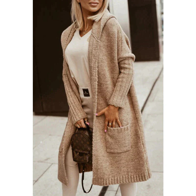 Brivanna – Lange dames cardigan met oversized pasvorm en tijdloze elegantie