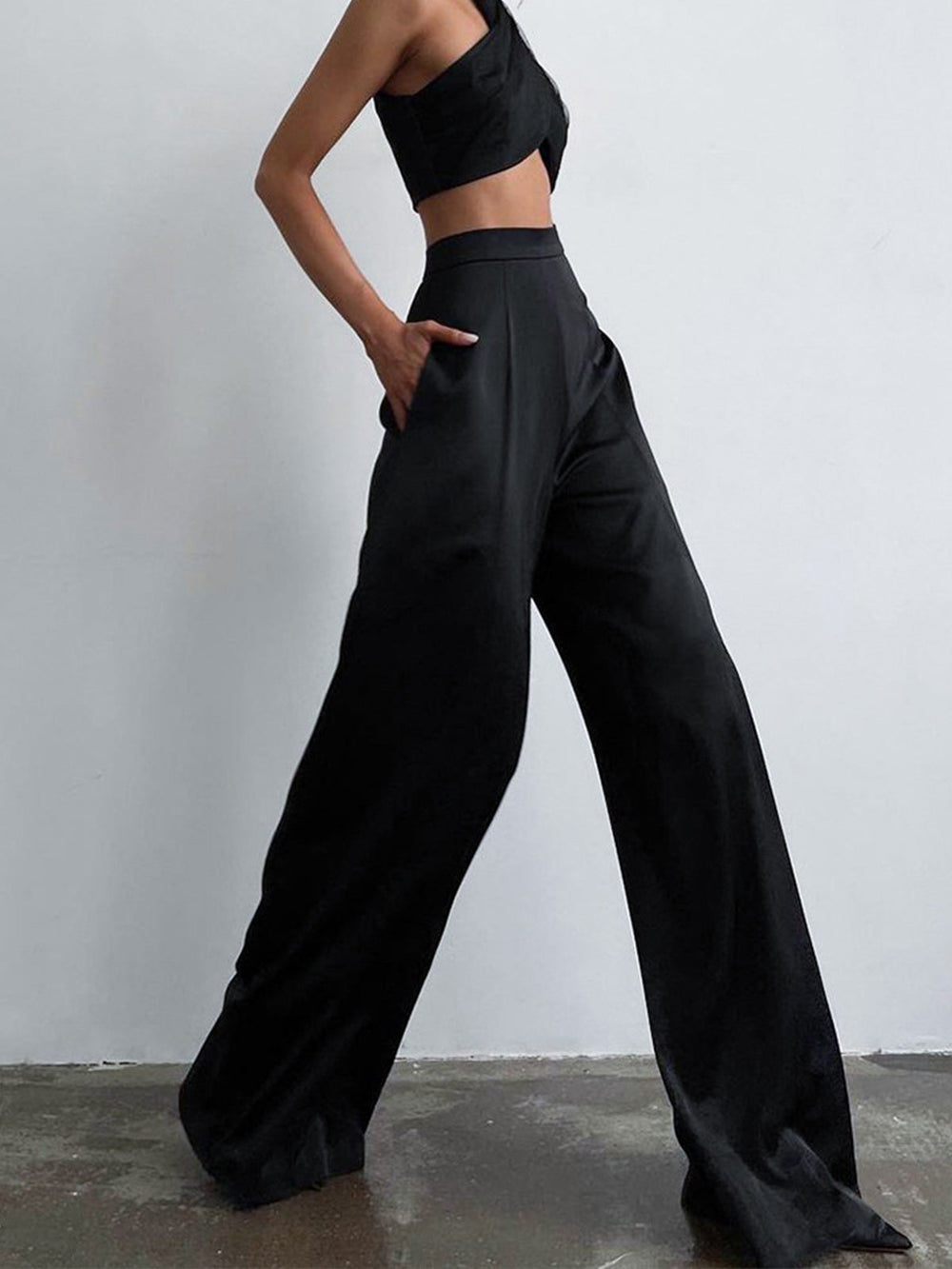 Sorviana – Wijde Satijnen Broek voor Dames | Luxe Glans & Moeiteloze Stijl