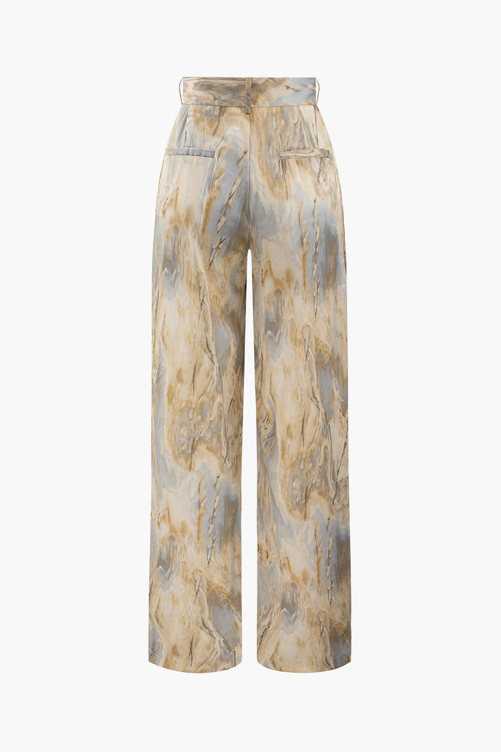 Calivienne – Hoge Taille Broek met Marmerprint | Stijlvol & Comfortabel