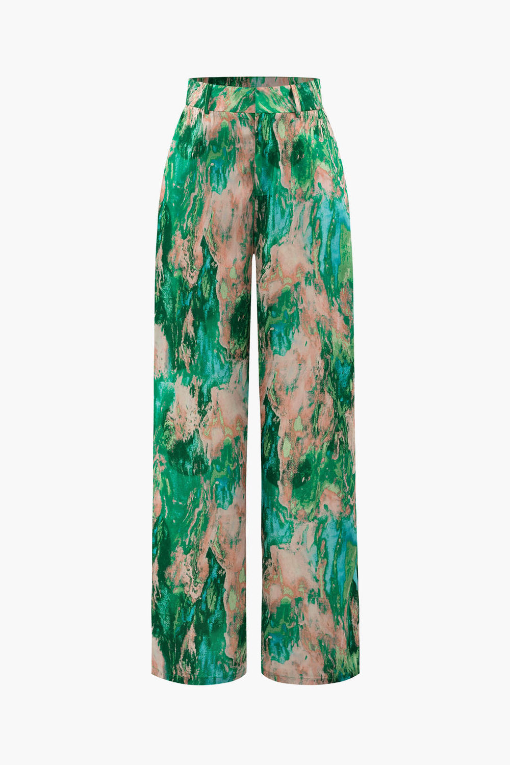 Calivienne – Hoge Taille Broek met Marmerprint | Stijlvol & Comfortabel