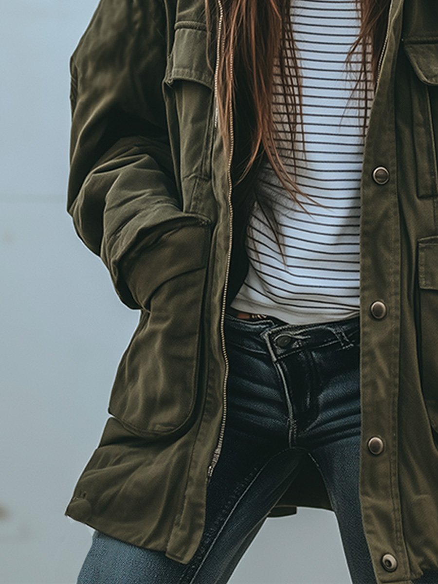 Mathilde Vintage Jacket – Retro damesjas met winddichte bescherming en praktische details