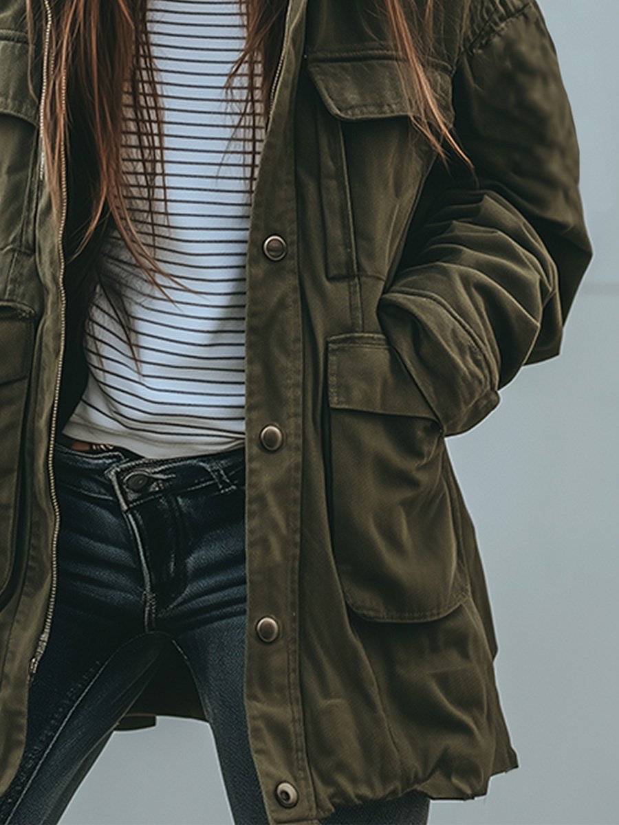 Mathilde Vintage Jacket – Retro damesjas met winddichte bescherming en praktische details