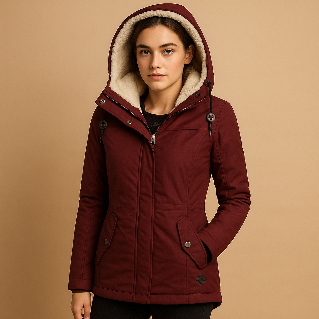 Adelise – Lange Winterjas met Getailleerde Pasvorm en Luxe Warmte
