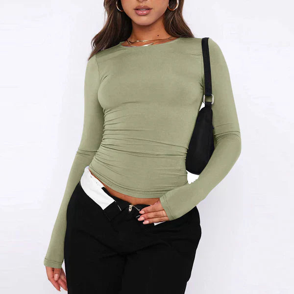 Elyndra – Tijdloos Longsleeve T-Shirt van Zachte Luxe