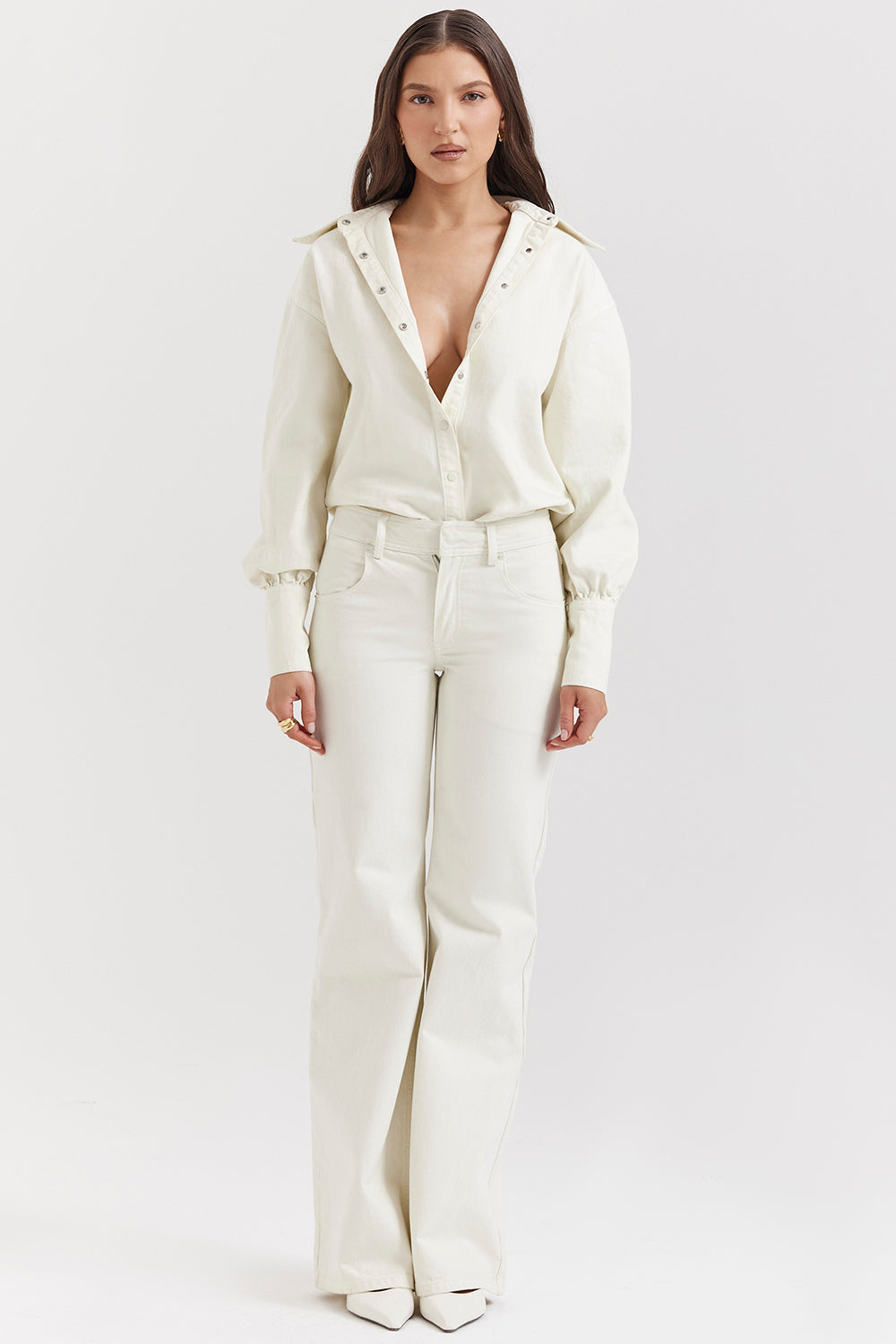 Elyra Tweedelige Set – Luchtige Elegantie in Zachte Ivoortint