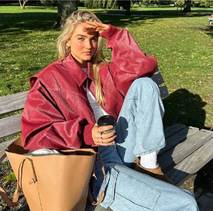 Oversized Imitatieleren Jack Dames – Casual & Modern