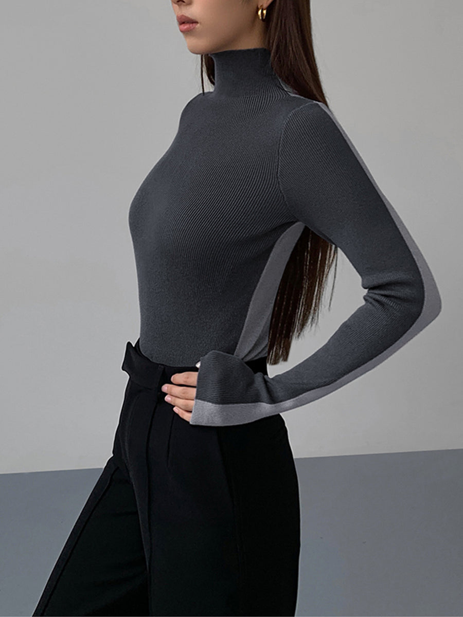 Noelle – Tweekleurige Gebreide Top met Regular Fit