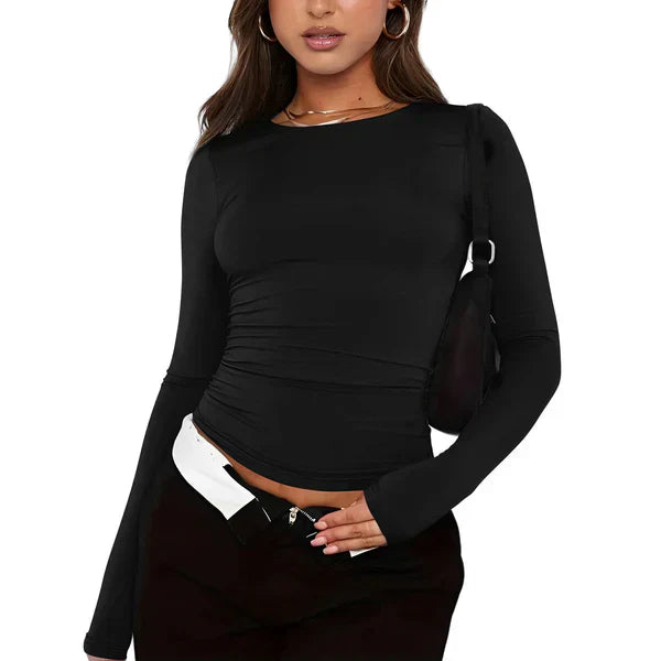 Elyndra – Tijdloos Longsleeve T-Shirt van Zachte Luxe