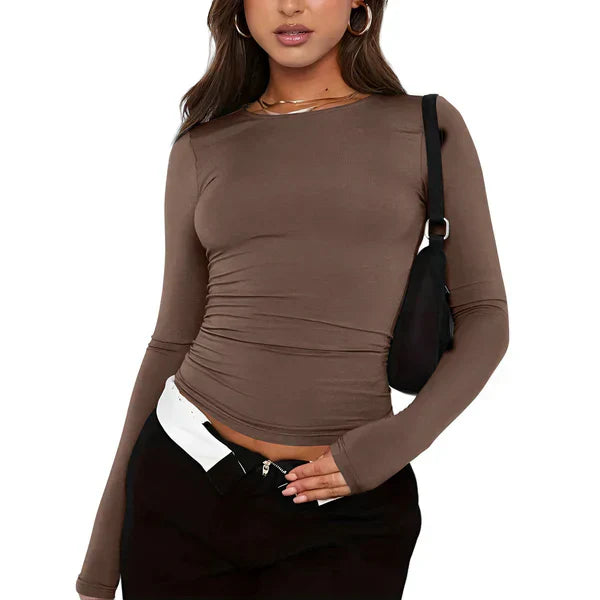 Elyndra – Tijdloos Longsleeve T-Shirt van Zachte Luxe