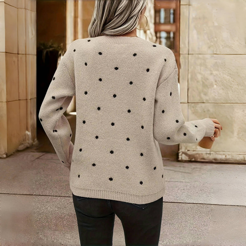 Noëlle Gebreide Polkadot Trui – Speels, Zacht en Tijdloos