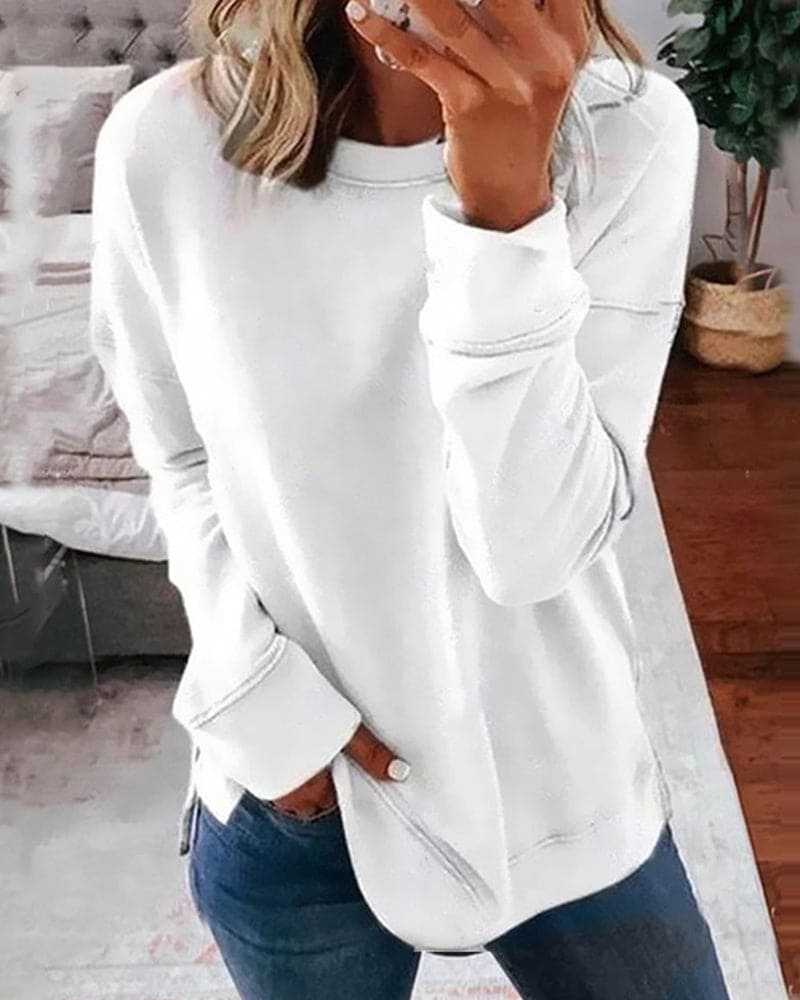 Lenvya – Minimalistisch Effen Sweatshirt met Luxueus Draagcomfort