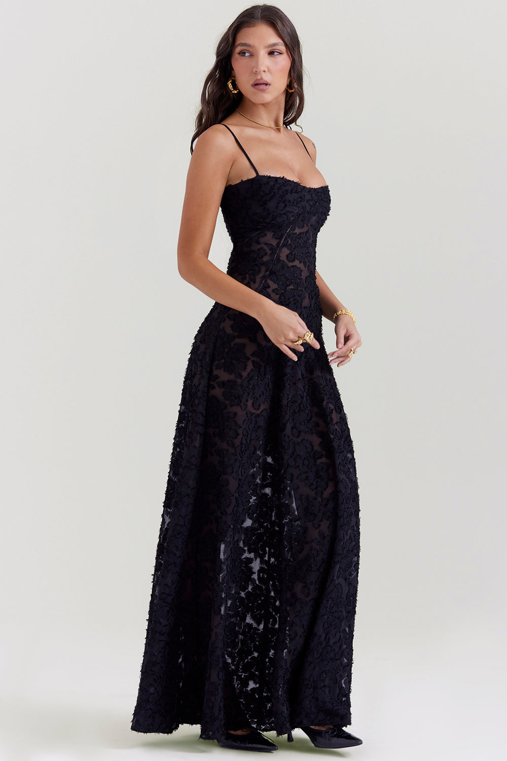 Seraphina - Stijlvolle Maxi Jurk van Luxe Viscose met Verfijnde Details