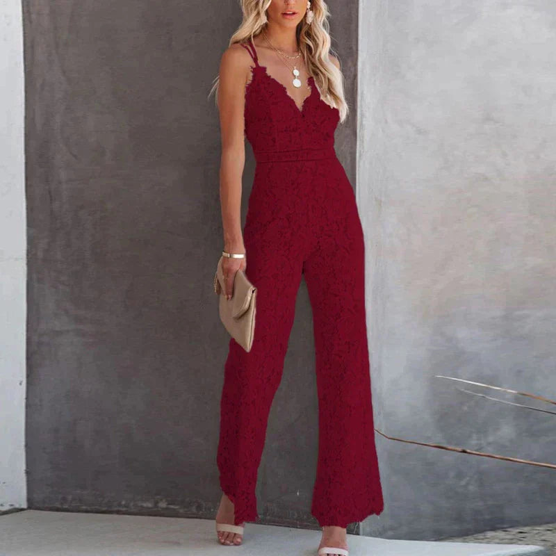 Mouwloze dames jumpsuit met losse broek – lichtgewicht en elegant