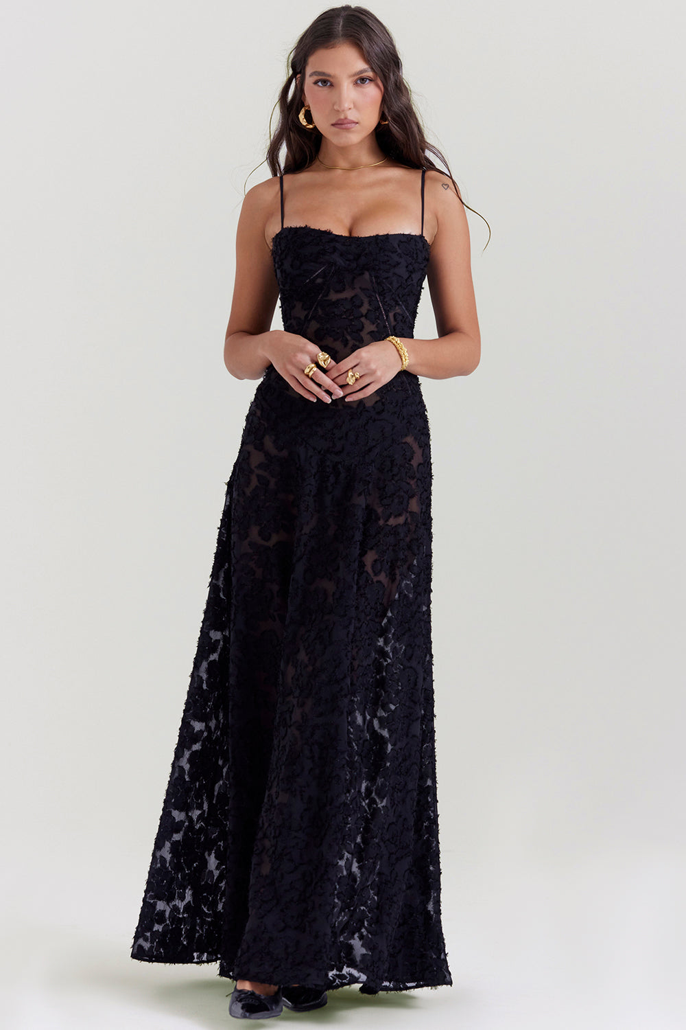 Seraphina - Stijlvolle Maxi Jurk van Luxe Viscose met Verfijnde Details