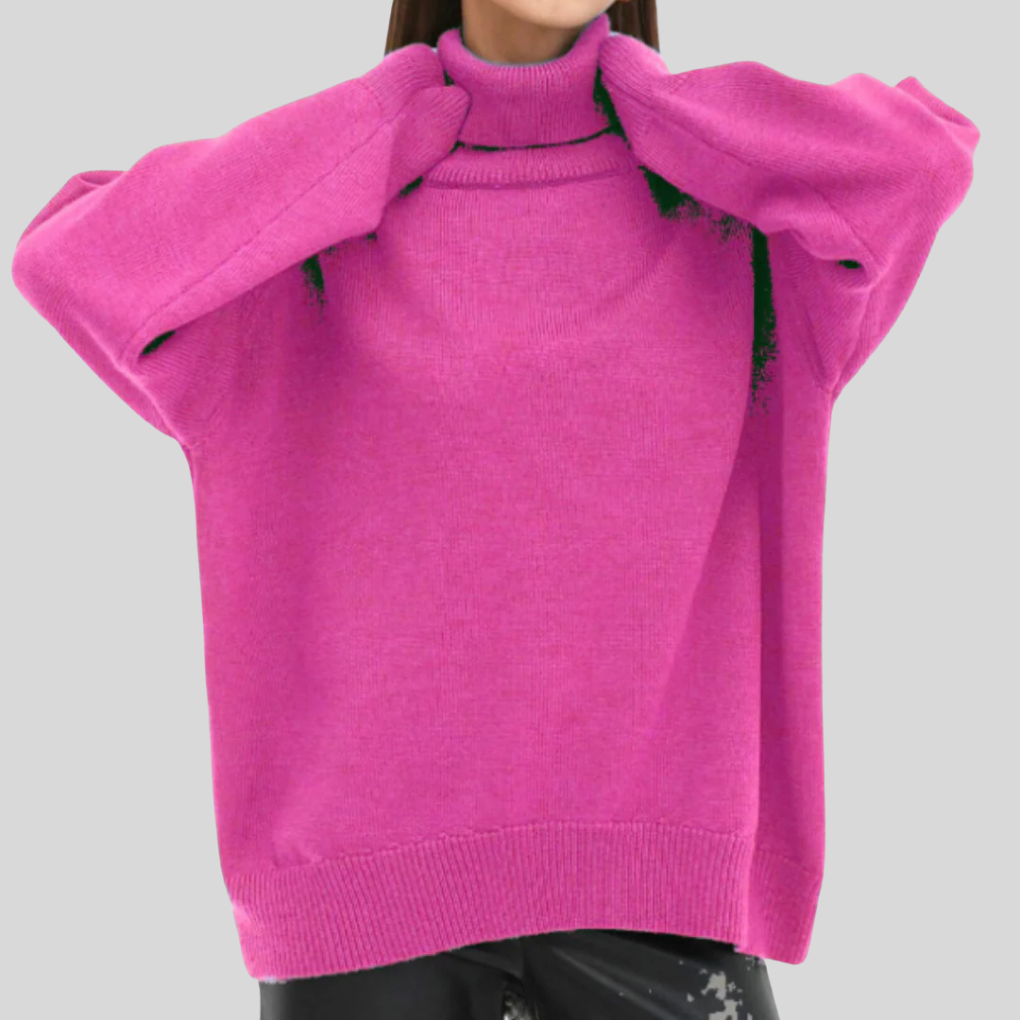 Fayenne – Zachte Dames Coltrui met Elegante Ribstructuur en Tijdloze Pasvorm