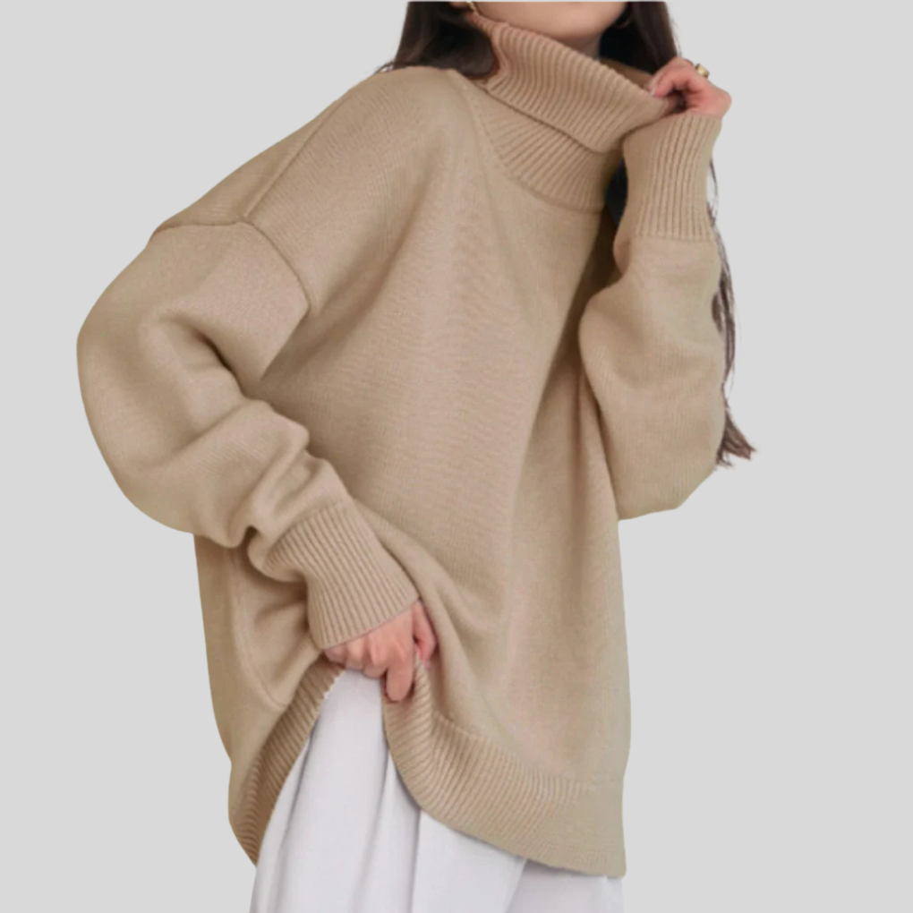 Fayenne – Zachte Dames Coltrui met Elegante Ribstructuur en Tijdloze Pasvorm