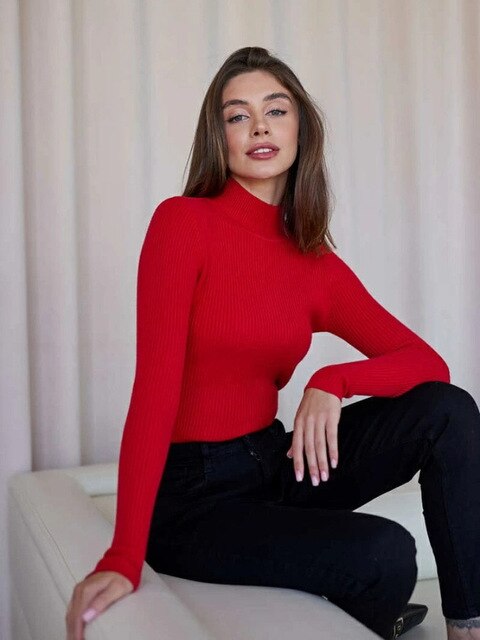 Averine – Ribbed Turtleneck Coltrui voor Dames