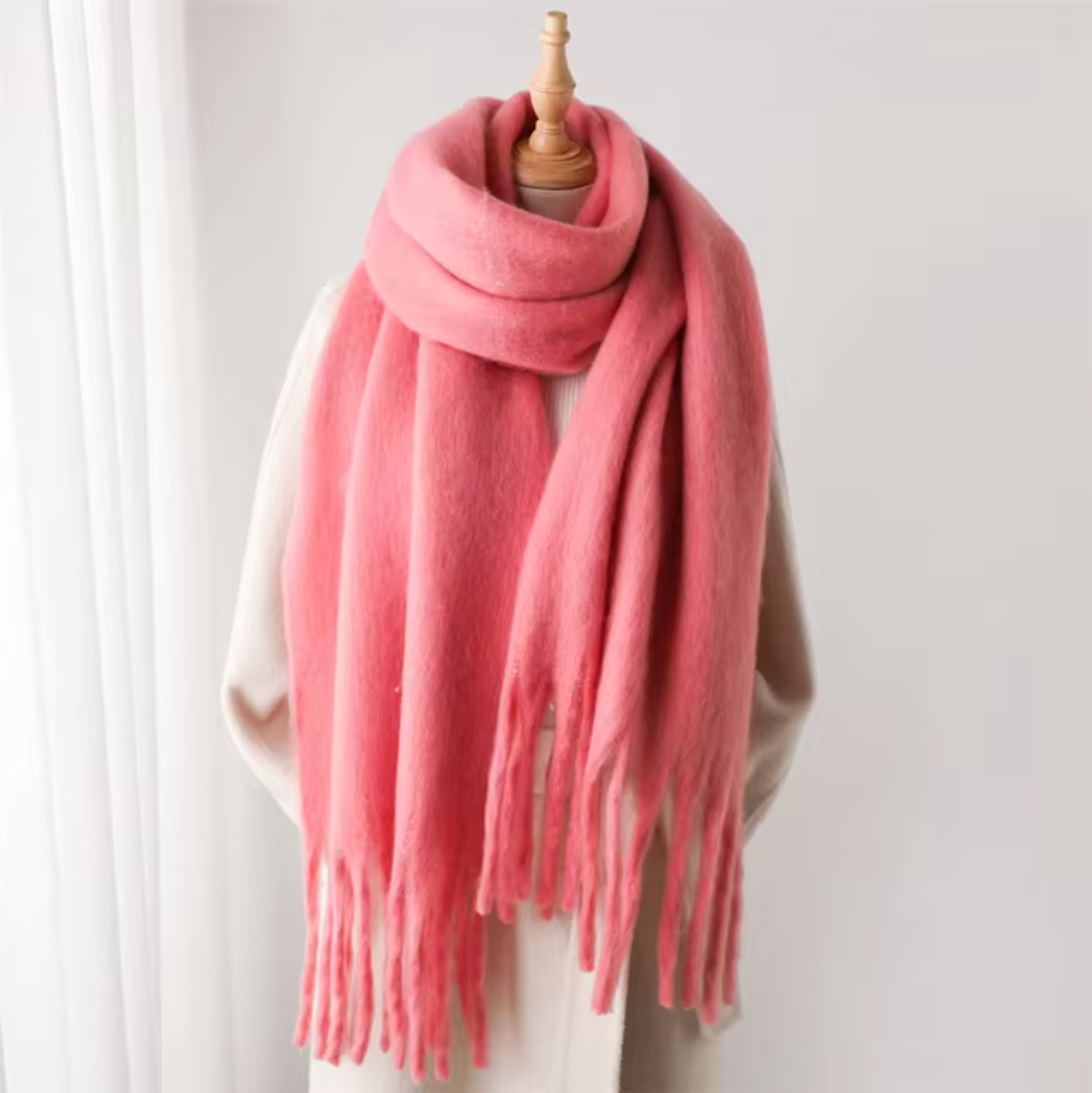 Averine – Luxe cashmere-look wintersjaal met franjes voor dames