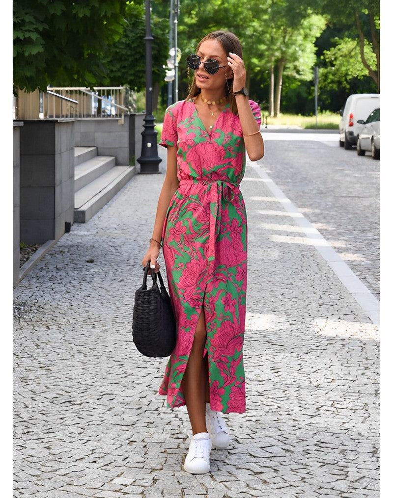 Lyra - Fleurige Midi Jurk met Bloemenprint voor de Lente en Zomer