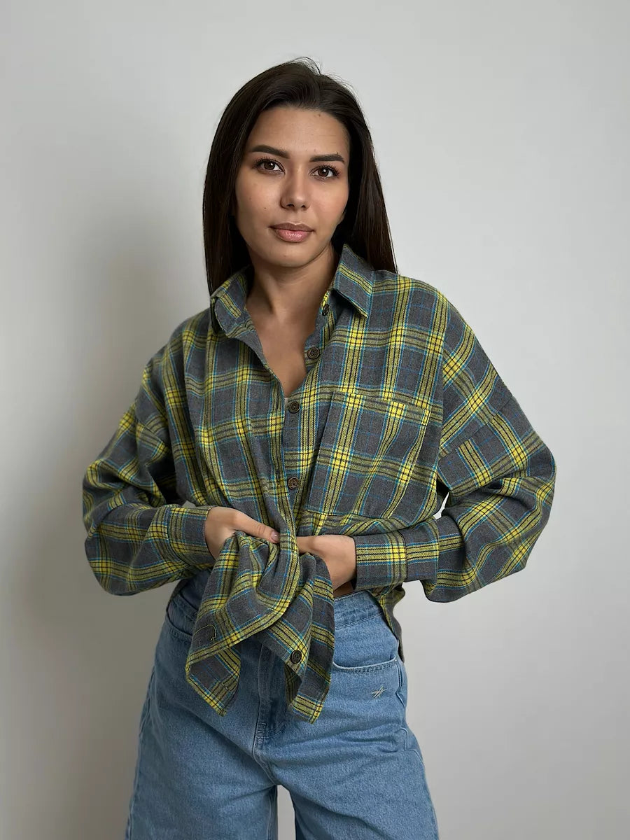 Amarisse Checked Shirt – klassiek katoenen overhemd met ruitpatroon en getailleerde pasvorm