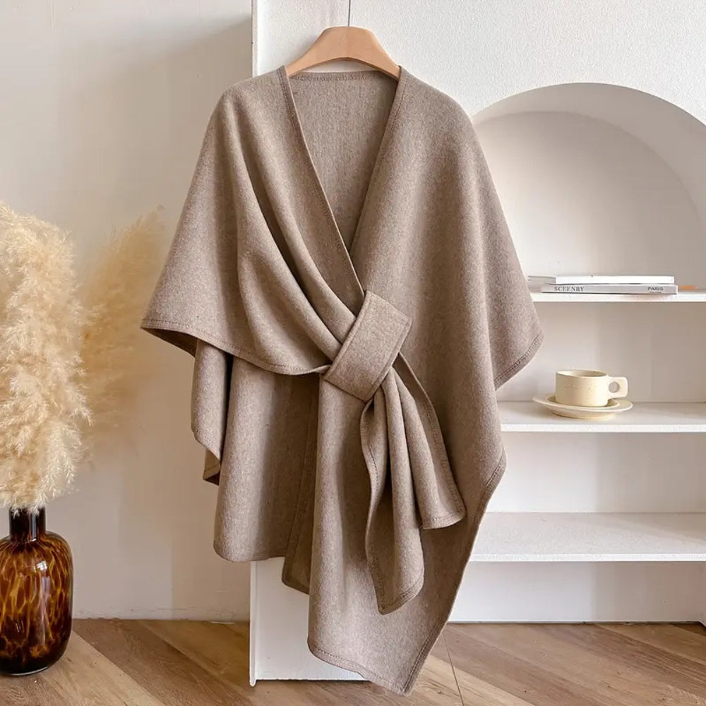 Odette – Luxe Dames Omslagdoek met Elegante Drape en Warme Uitstraling