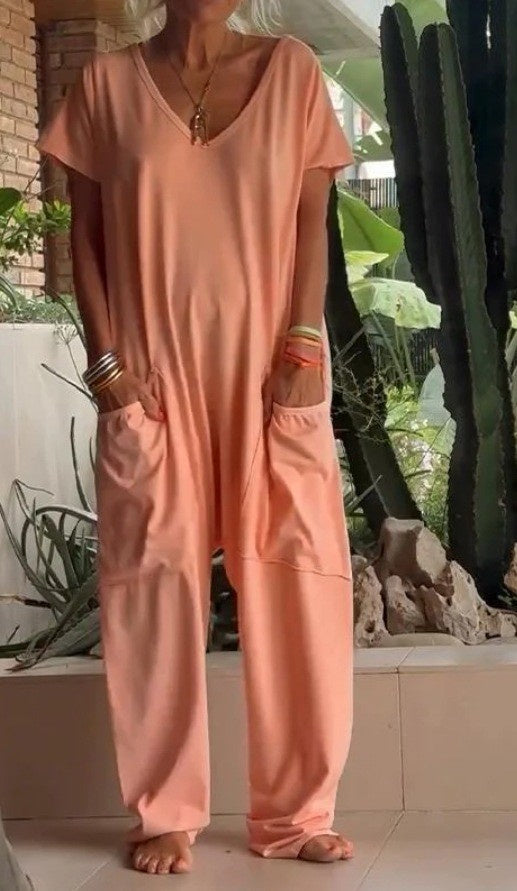 Zafira - Losse Fit Jumpsuit van Ademend Katoen voor Dagelijks Comfort