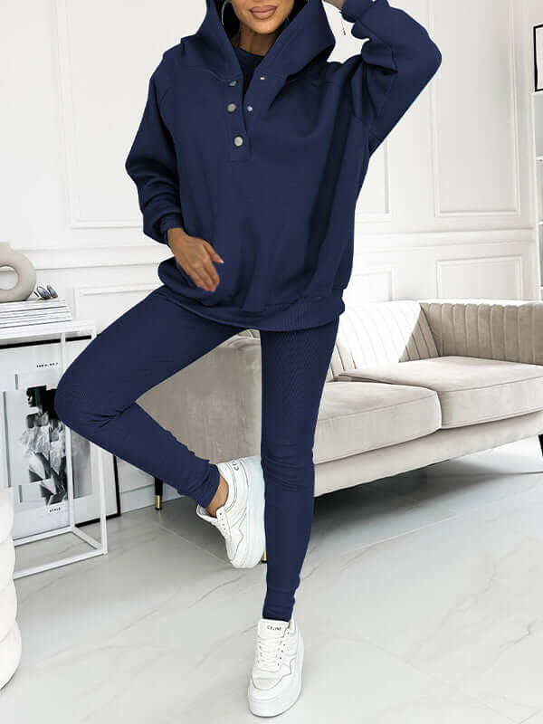 Maelis Fleece Hoodieset – Warme & Comfortabele Dames Trainingsset voor Herfst en Winter