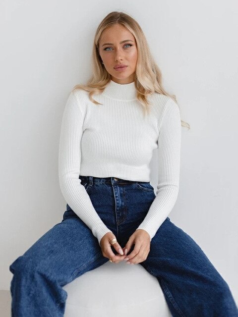 Averine – Ribbed Turtleneck Coltrui voor Dames