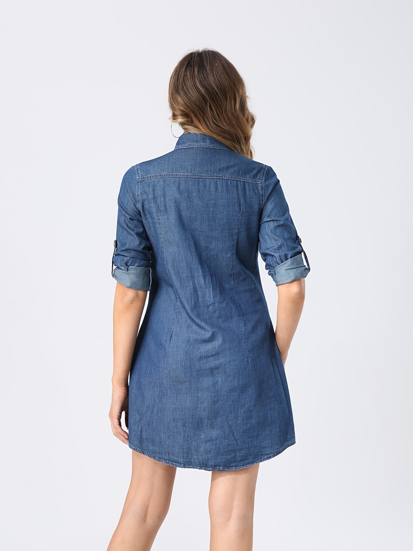 Sylvara Denim Overhemdjurk – Tijdloze Stijl in Zacht Katoen