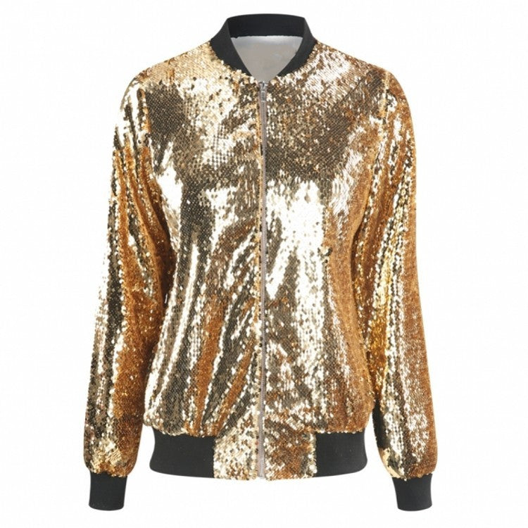 Stellaire - Reversible Pailletten Bomberjack voor een Stralende en Glamoureuze Outfit