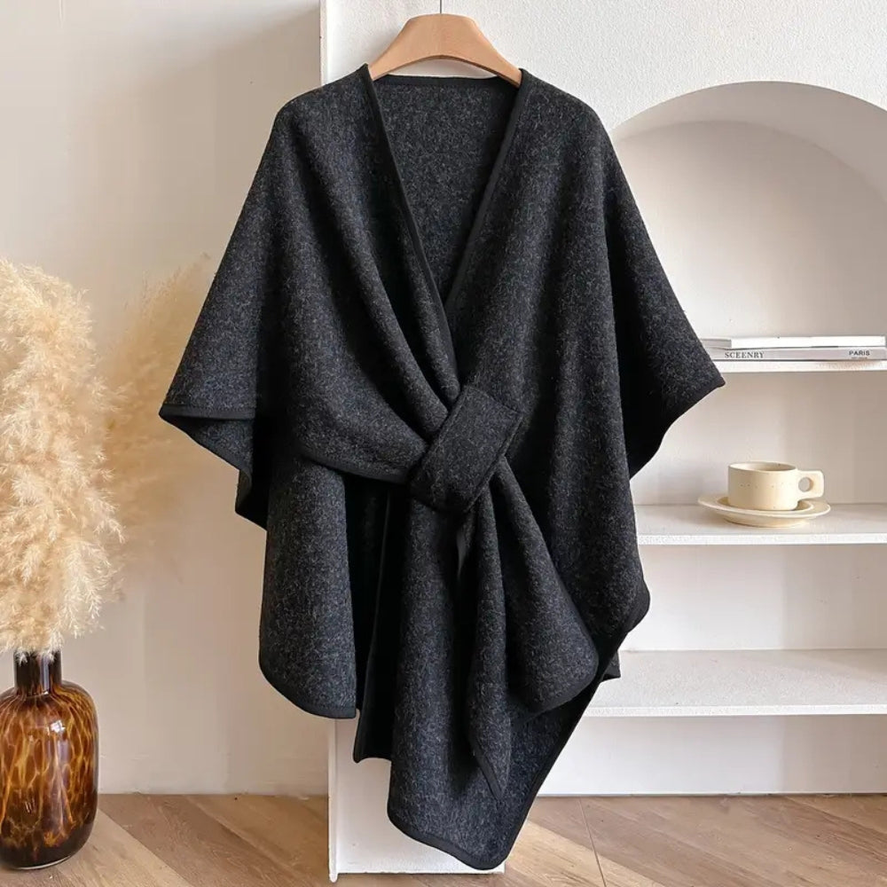 Odette – Luxe Dames Omslagdoek met Elegante Drape en Warme Uitstraling