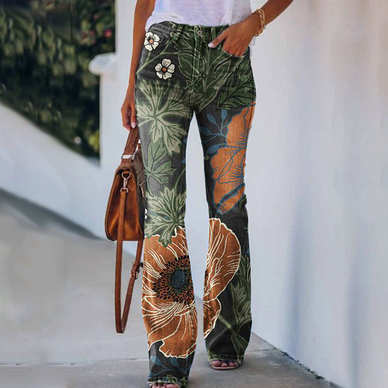 Celina – Flatterende dames flare jeans met hoge taille en knoopsluiting