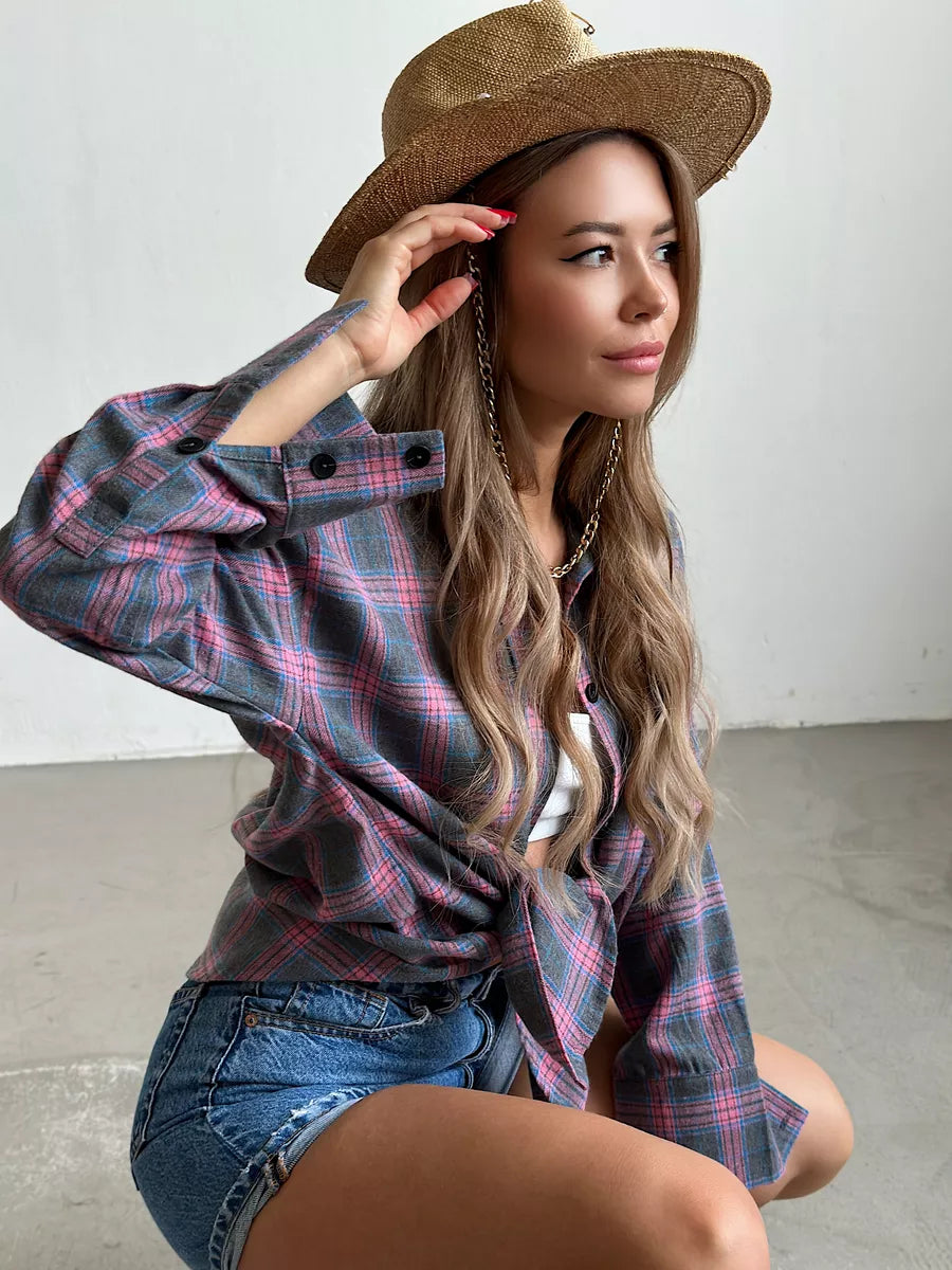 Amarisse Checked Shirt – klassiek katoenen overhemd met ruitpatroon en getailleerde pasvorm