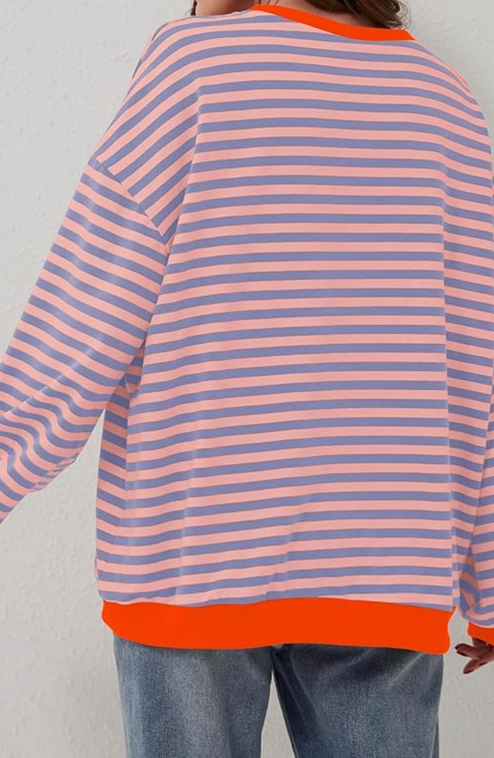 Aveline Gestreepte Oversized Trui voor Dames – Comfort, Stijl & Tijdloze Elegantie