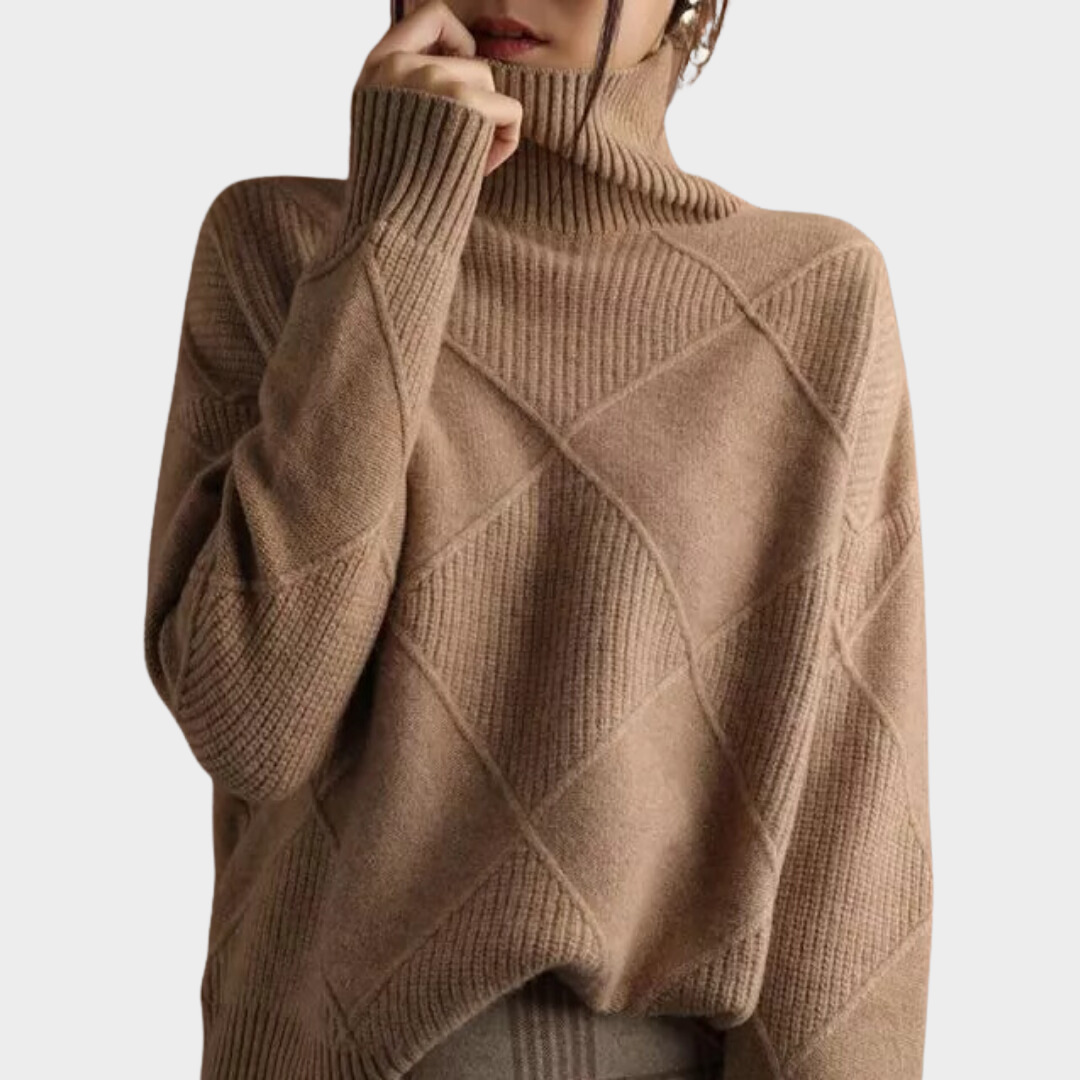 Alveris – Luxe Damestrui met Rolkraag en Tijdloos Design