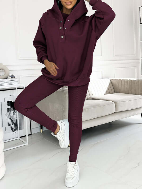 Maelis Fleece Hoodieset – Warme & Comfortabele Dames Trainingsset voor Herfst en Winter