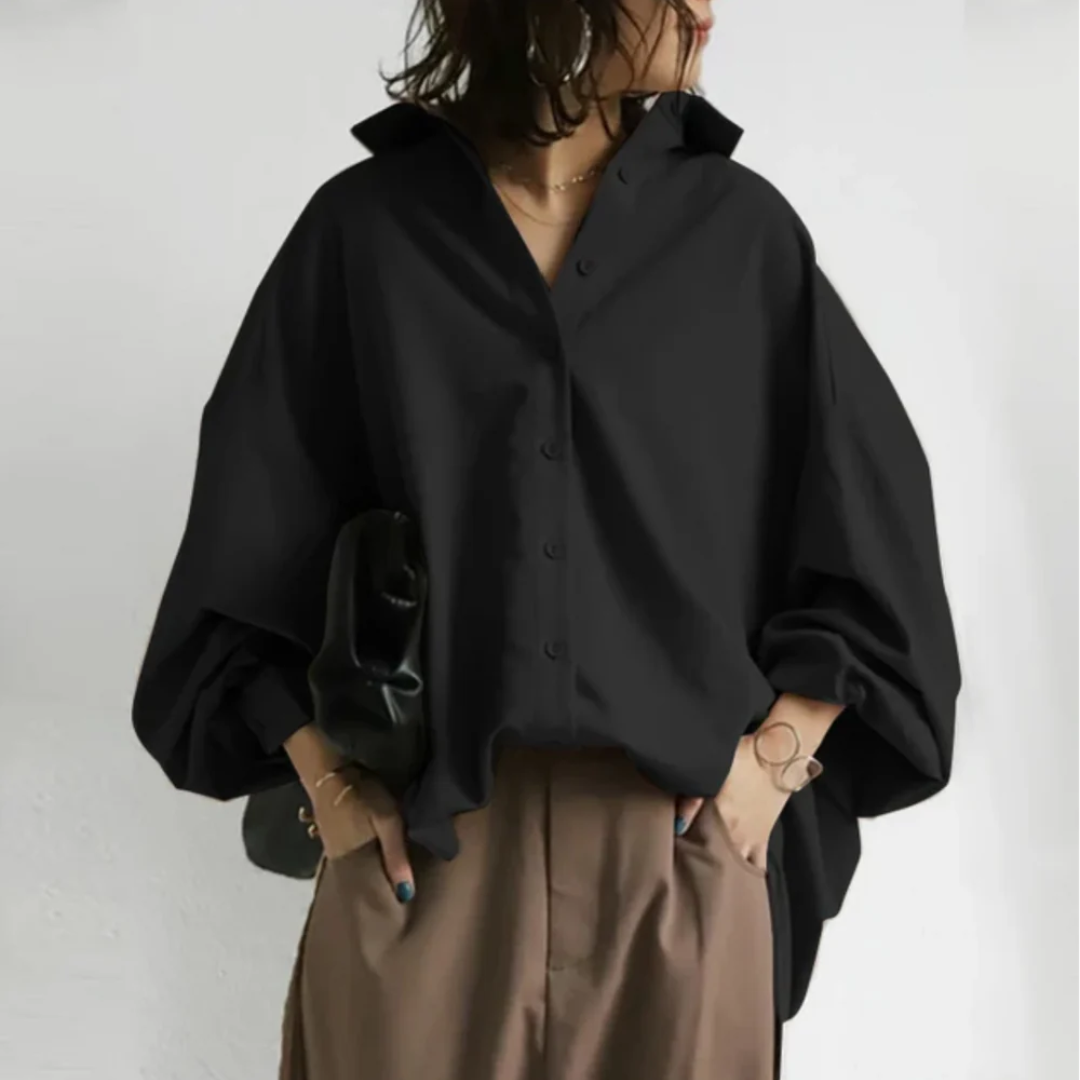Nerine – Oversized Button-Up Blouse met Tijdloze Klasse