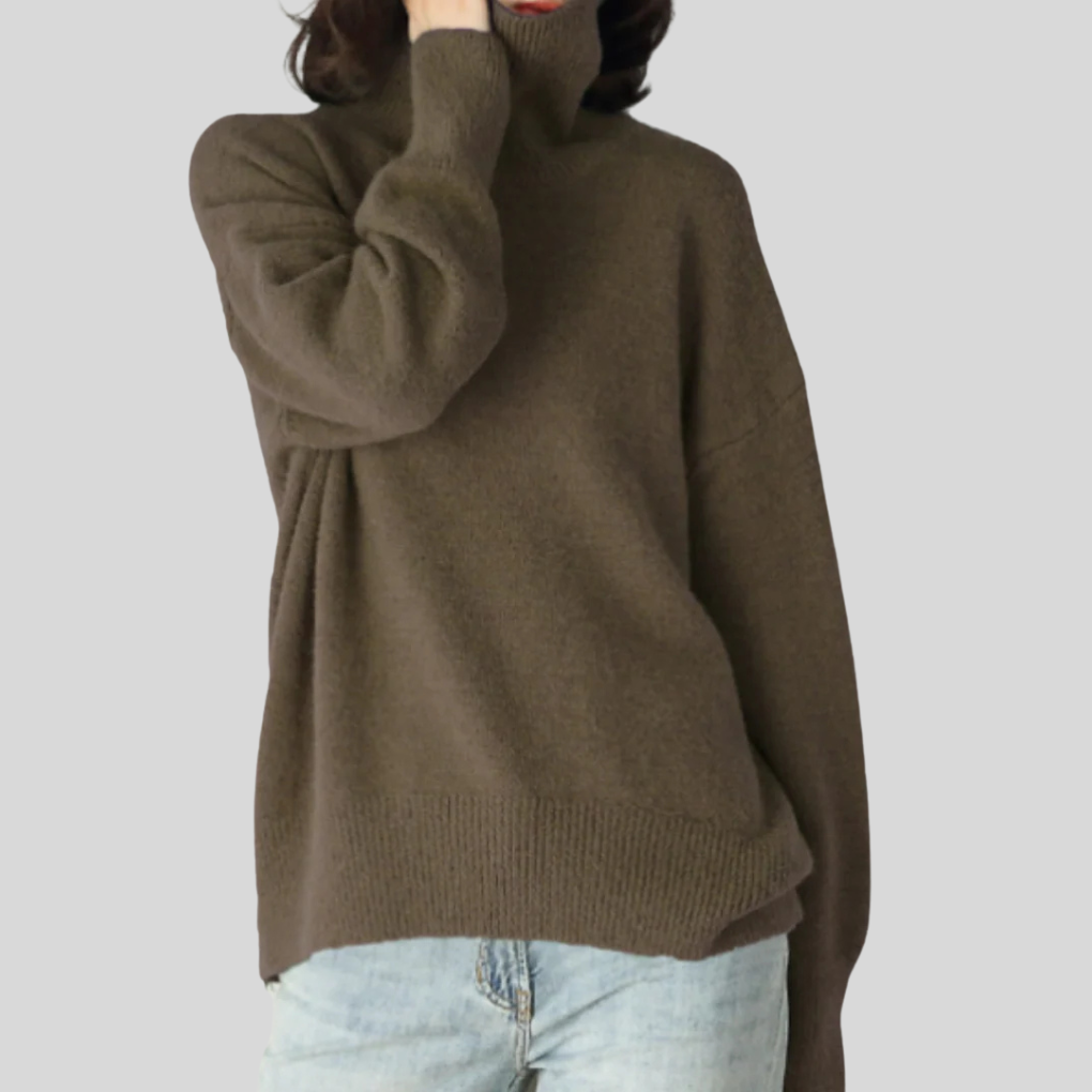 Fayenne – Zachte Dames Coltrui met Elegante Ribstructuur en Tijdloze Pasvorm