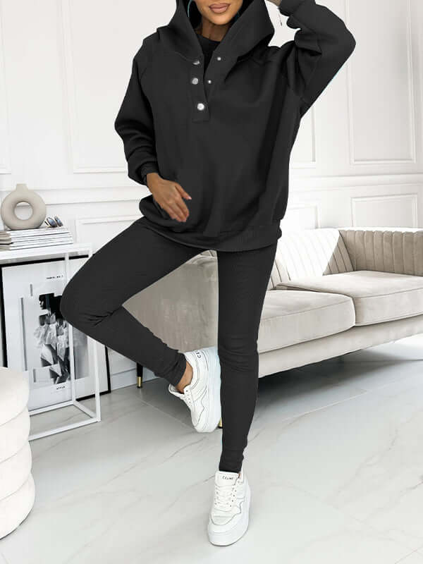 Maelis Fleece Hoodieset – Warme & Comfortabele Dames Trainingsset voor Herfst en Winter