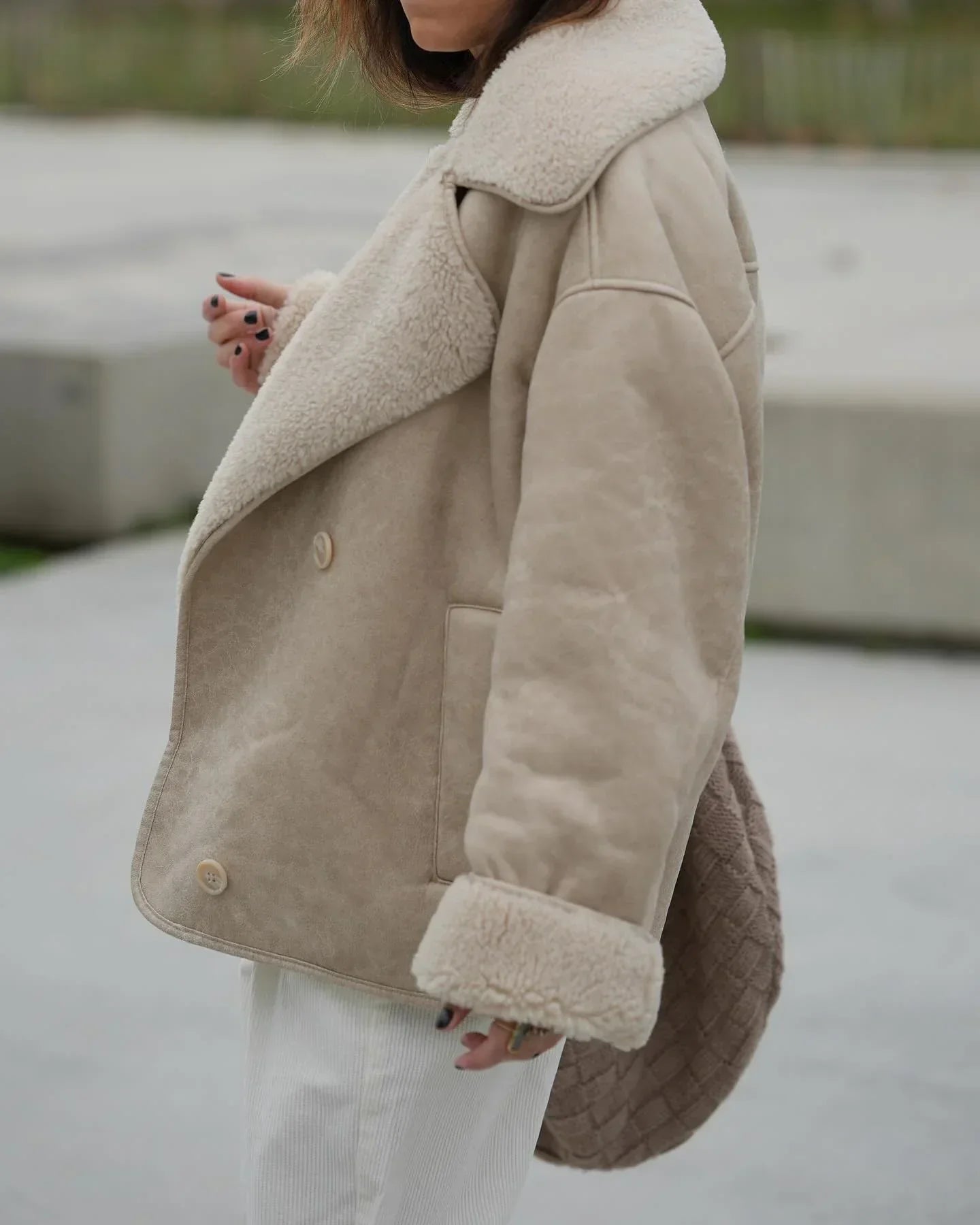 Maren Kunstleer-Fleece Jack – Tijdloze Warmte met een Stoere Touch