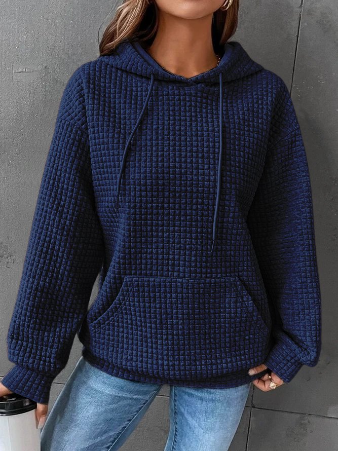 Amoura Waffle Hoodie – knusse hoodie met wafelstructuur en casual elegantie